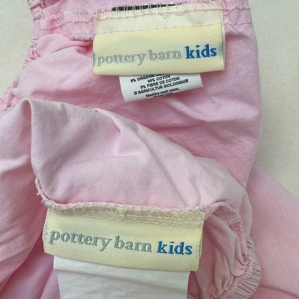Pottery Barn Kids Solid Pink Crib Sheets - set of 2 - Picture 2 of 6